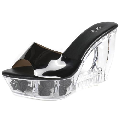 Sandales compensées transparentes 10cm | Le chic absolu pour vos mariages et soirées d'été
