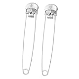 FRCOLOR Broche de Cráneo 2 Piezas Alfiler Punk Retro de Metal Accesorio Decorativo para Ropa Suéter Bufanda Sombrero Adecuado para Proyectos de Manualidades