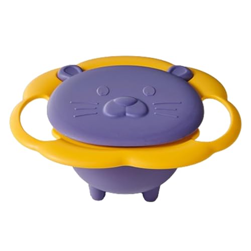 Imtrub Gyro Bowl | 360 Degrees Rotation Baby Magic Bowl | Anti Spill Bowl with Super Suction Base | Spill Proof Snack Cups with Lid | Dining Entertaining Toddler Magic Bowls for Kids Toddler