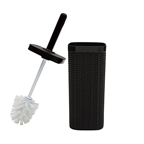 Image of Bath Bliss Sailor Knot Toilet Brush & Holder Set in Matte Black