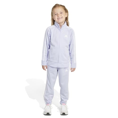 adidas Girls Zip Front Classic Tricot Jacket and Joggers Set3