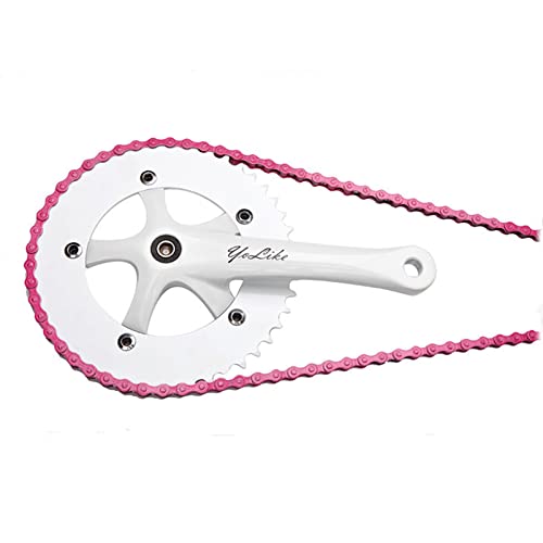 Chaîne de vélo, Chaîne de vélo colorée 1 vitesse 96L 1/2x1/8 pouces, chaînes à engrenages fixes for vtt et route, plusieurs couleurs uniques(White Chaîne de vélo, Chaîne de vélo colorée 1 vitesse 96L 1/2x1/8 pouces, chaînes à engrenages fixes for vtt et route, plusieurs couleurs uniques(White