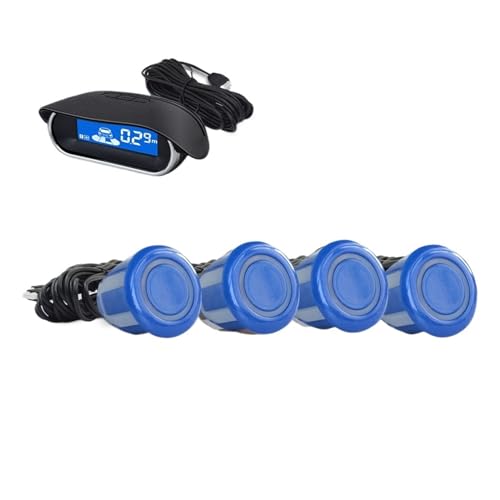 MAQETBZKL Car Front Parking Sensor Kit Assistant LCD Monitor Buzzer Voice Volume Can Be Adjusted Vehicle Universal(Sky Blue)