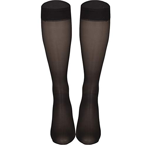 NuVein Sheer Compression Stockings for Women, 8-15 mmHg Support, Light Denier, Knee High, Closed Toe, Black, 2X-Large4