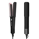 Hair Straightener - 2 in 1 Wet to Dry Hair Dryer and Straightener with High-Speed Airflow + Rapid Heat-Up + Customizable Temperature + LCD Display & Auto Shut-Off + No Heat Damage (Matte Black)