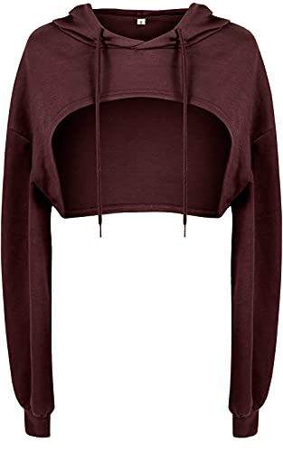 BEJONS Women Cropped Super Crop Top Hoodies...