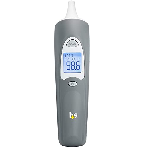 Image of HealthSmart Digital Ear Thermometer for Babies, Kids and Adults - Instant and Accurate Results, Infrared Technology, Visual Fever Indicator, and 30 Disposable Lens Covers, (Pack of 1)