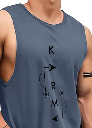 Image of AUSK Men Vest || Gym Tshirt for Men || Karma Printed Sleeveless Regular Fit T Shirt for Mens
