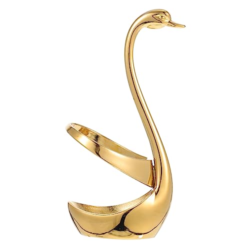 Cabilock 1Set Swan Shaped Stainless Steel Tableware Stand Holder for Forks and Spoons Elegant Design Construction for Countertop Organization Fine Workmanship Kitchen