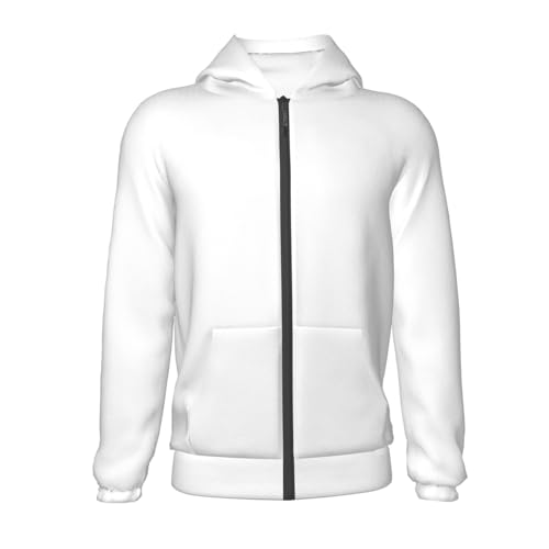 White Kid Hoodies Boys Zip Up Sweatshirts Girls Pullover with Pocket2