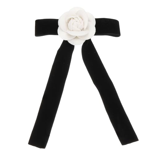 Broches florales en fausse laine de camélia avec nœud papillon raffiné