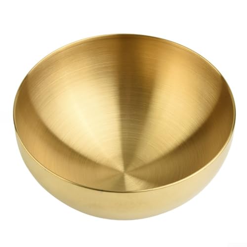 Tazón de acero inoxidable con aislamiento térmico 20cm dorado miniatura 2