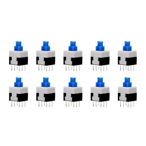 Bouton-poussoir tactile 8x8mm avec capuchon vert autobloquant à 6 broches pour circuit, lot de 10