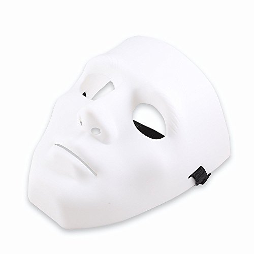 Bello Luna White Full Face Mask Hip Hop Dance Fashion Cosplay Mask for Halloween Masquerade Party