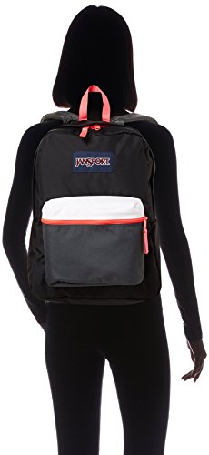 JanSport Exposed Backpack - Black/Fluorescent Red4