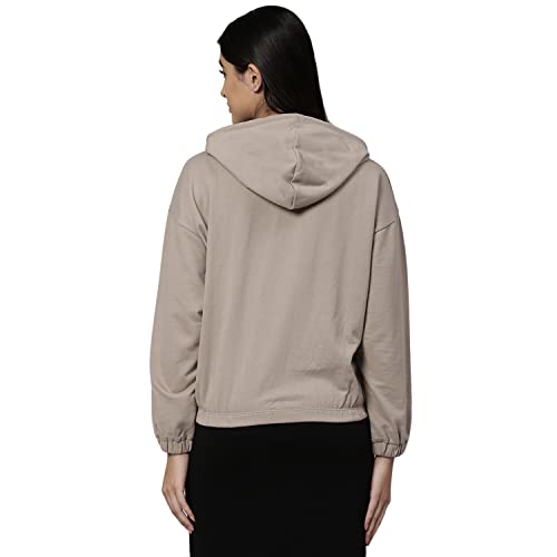 Image of HIGH Star Women's Fleece Solid Hooded Neck Sweatshirt
