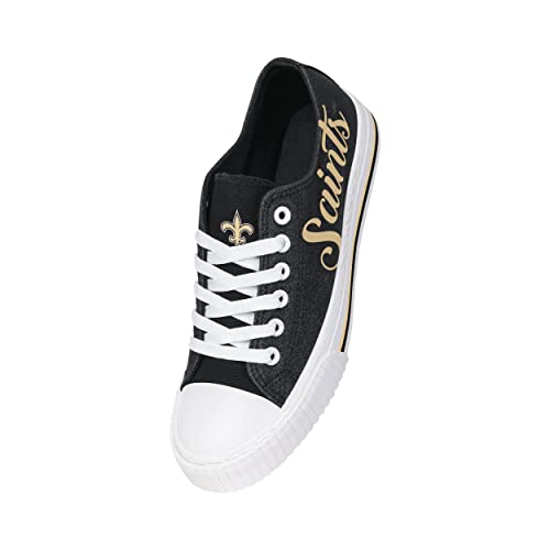Image of FOCO Womens NFL Team Logo Ladies Fashion Color Glitter Low Top Canvas Sneakers Shoes