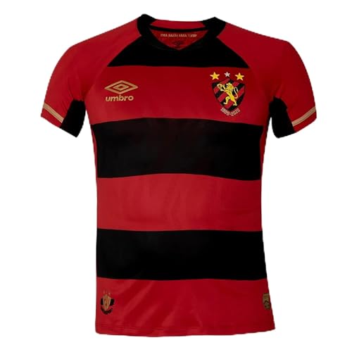 Image of Umbro Sport Recife Mens Home Football Shirt Jersey 2025 (UK, Alpha, XL, Regular, Regular) Red/Black