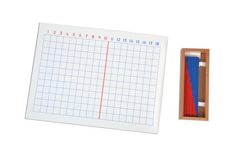 Kidken Montessori Addition Strip Board with Strips Tray | Wooden Math Learning Toy for Kids 4+ Years | Hands-On Addition Practice | Montessori Educational Toy