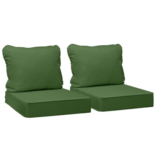 Image of AAAAAcessories Outdoor Deep Seat Cushions, Waterproof, Fade-Resistant Patio Furniture Replacement Cushions, 25.5 inch x 25.5 inch x 5 inch + 25.5 inch x 19 inch, Set of 2, Dark Moss Green