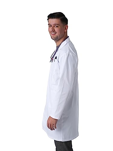 Hombury Professional White Lab Coats For Men And Women, Long Sleeve, Polyester Cotton Fabric #TOP2