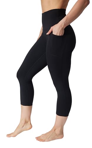 90 Degree By Reflex 2 Pack Capri One Pocket One Basic High Waisted Workout Legging2