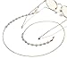 Ninepointninetynine Women Gold Evil Eye Glasses Chain Blue Beads Eyewear Holder Strap Anti Slip Cord Fashion Necklace(Silver)