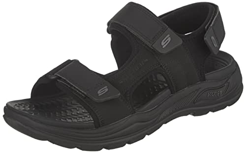Skechers Men's Ankle-Strap Sandal, Black, 13 #TOP21