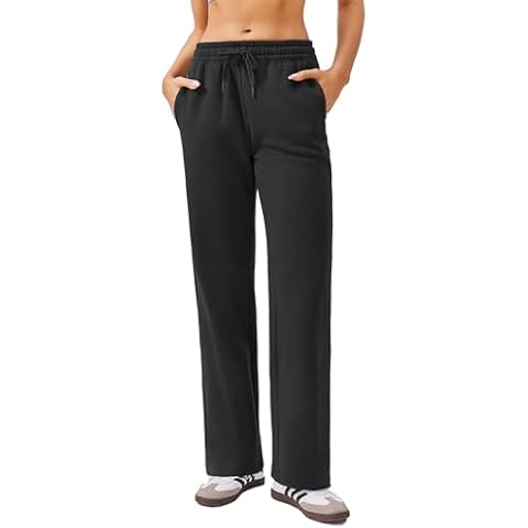 PINSPARK Womens Fleece Lined Joggers Thermal Winter Sweatpants Straight Leg Tracksuit Bottoms Cover