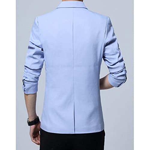 Dawwoti Blazer esportivo masculino, blazer de casamento, casual, leve, paletó masculino, Azul claro,
