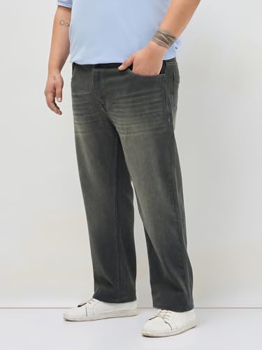 Image of Urbano Plus Men's Regular Fit Heavy Washed Denim Jeans Stretchable