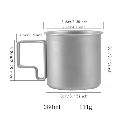 Image of CALANDIS Camping Cup with Foldable Handle Titanium Cup for Backpacking Tour Picnic | Camping Cookware | Camping Cooking Supplies | Camping & Hiking | Outdoor Sports | Sporting Goods