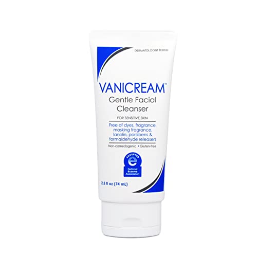 Vanicream Gentle Facial Cleaner, 2.5 Fl Oz, Formulated without Common Irritants for Sensitive Skin, Removes Makeup, Dirt & Excess Oils, Non-Comedogenic, pH-Balanced Face Wash