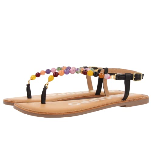 GIOSEPPO Sandalias Negras con Adorno DE Cristales para Mujer Ionia