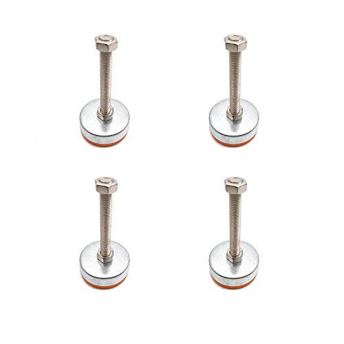 Self Leveling Feet,Set of 4, Furniture Legs T-Nut Leg Leveler 780 Lb Capacity D60xM12x100 Stainless Steel Orange D60xM12x100 Orange