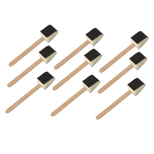 Mikinona 9Piezas Cepillos De Limpieza para Inodoro con Mango De Madera Cepillos Desechables De Esponja para Limpieza Difíciles para Baños y Cocinas