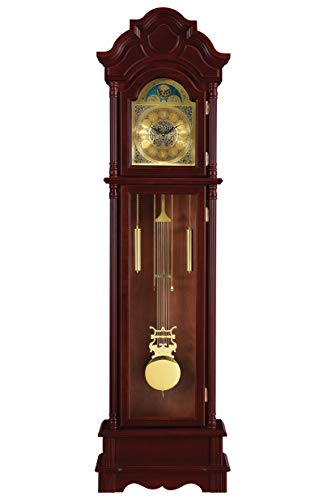 Bowery Hill Grandfather Clock With Adjustable Volume Digital Chime In Brown Red #TOP7