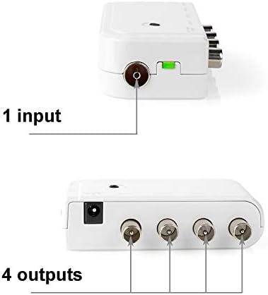 Ex-Pro 4 Way Output 10dB CATV Aerial Amplifier Signal Booster with Gain Control for Digital HD TV
