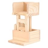 Bois durable : construite en bois massif, cette maison pour animaux de compagnie est à la fois robuste et durable, offrant un environnement durable pour vos animaux de compagnie, friandises pour lapins, lit pour hamster