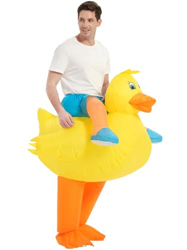 JYZCOS Aufblasbare gelbe Ente Kostüm für Junggesellinnenabschied, Halloween, Tierkostüm