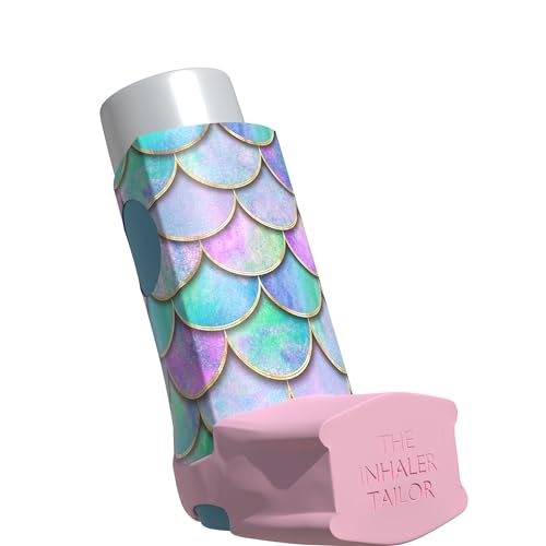 The Inhaler Tailor Fantasy Collection of Inhaler Cases – for Ventolin and Shorter Style Inhalers – Vegan Leather Case for Kids and Adults – Handmade in England (Mermaid, Shorter Style)