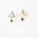 White and Black Simulated Howlite Double Triangle Minimal Dangle Stud Earrings