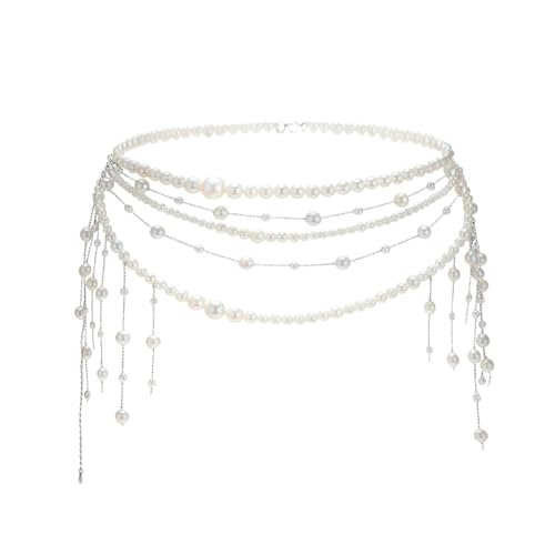 Elegant Pearl Waist Chain Belt for Women-Pearl Belt Body Chain Tassel Design Bridal and Wedding Dresses