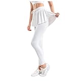 Bblulu Womens Tennis Skirted Leggings Workout Tights Wide Waistband Athletic Skorts Pants with Skirt...