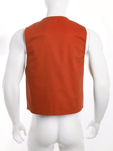 Unisex Boys Girls Irregular Hem Volunteer Vest Button Up Social Activity Waistcoat Waiter Bartender Uniform4