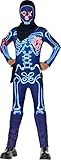 InSpirit Designs Fortnite Skull Party Trooper Costume | Officially Licensed | Halloween Outfit| Fortnite Gamer (Blue, Medium)
