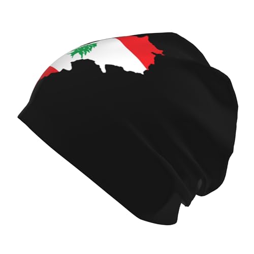 Lebanese Flag map Children Hip Hop Knitted Hat Kids Elastic Leisure Knit Cap Warm Sleep Beanies Black 6