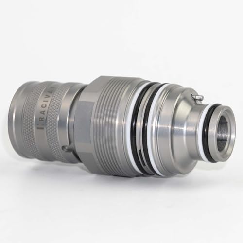Image of 6680018 Female Flat Face Hydraulic Coupler (46mm) | 4BD4FI manifold block (46mm) skid steer loader (6680018) Electroplated Zinc Nickel Version