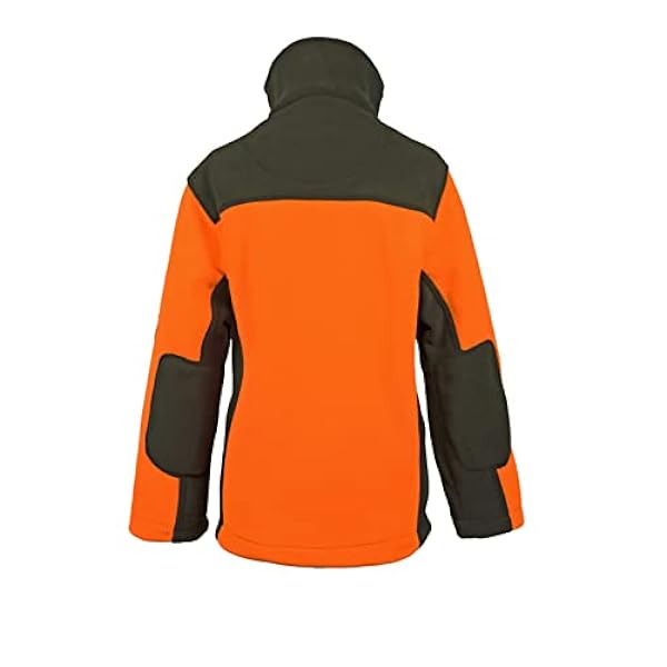 Hubertus Fleecejack voor kinderen, 2-kleurig, oranje, olijf, vrije tijd, jacht, bos, kleuterschool, jas