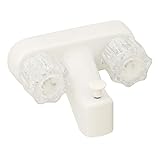 Empire Faucets U-YJW41VBW 4' Non-Metallic Tub/Shower Diverter with Vacuum Breaker and Clear Crystal or Smoked Crystal Handles - White
